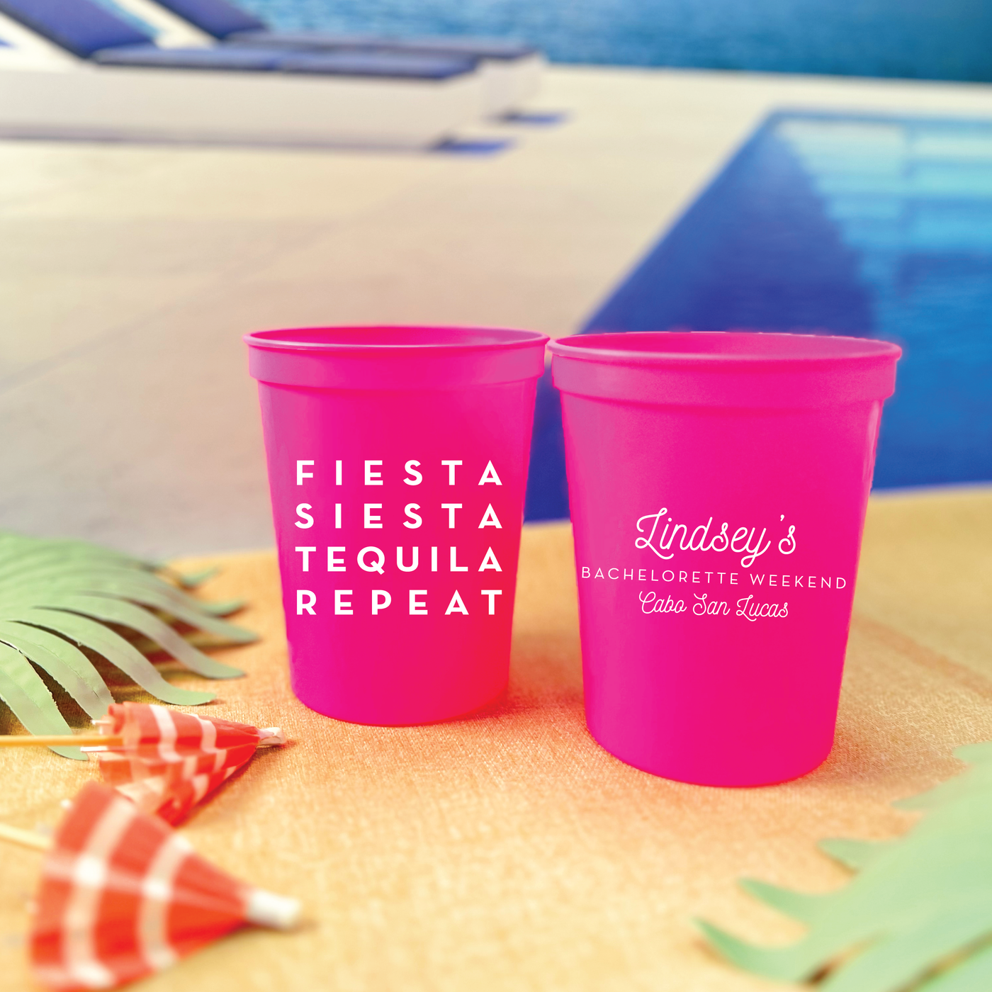 Fiesta Siesta Tequila Repeat Bachelorette Stadium Cups