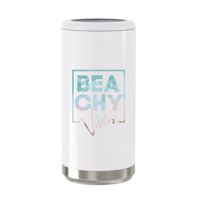 Beachy Vibes Skinny Can Coolers - Barn Street Designs