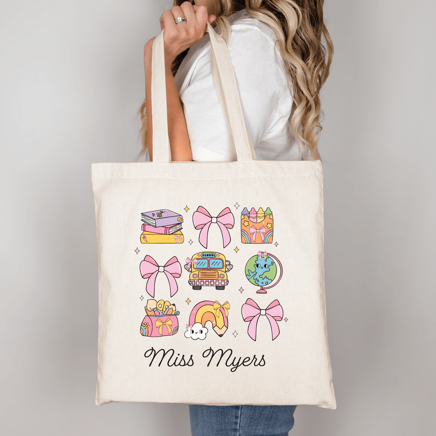 Custom Teacher Canvas Tote Bag