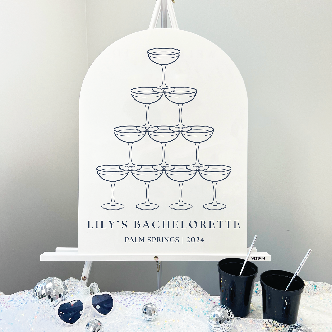 Pour Me Another Acrylic Bachelorette Sign