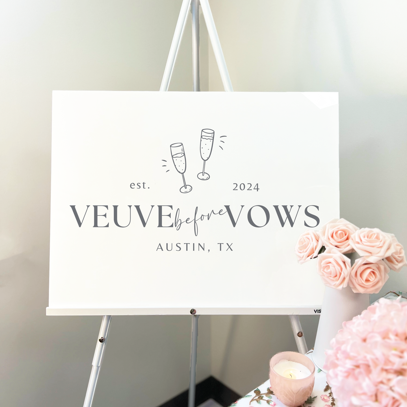 Veuve Before Vows Acrylic Bachelorette Sign