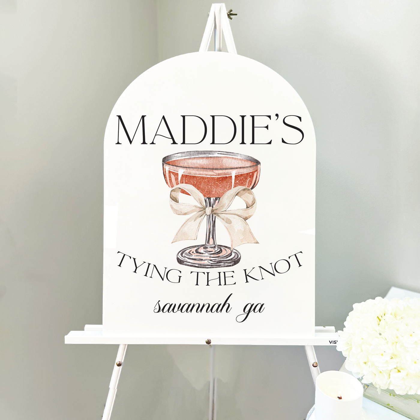 Tying The Knot Acrylic Bachelorette Sign