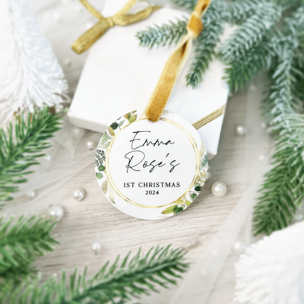 Baby's First Christmas Greenery Ornament