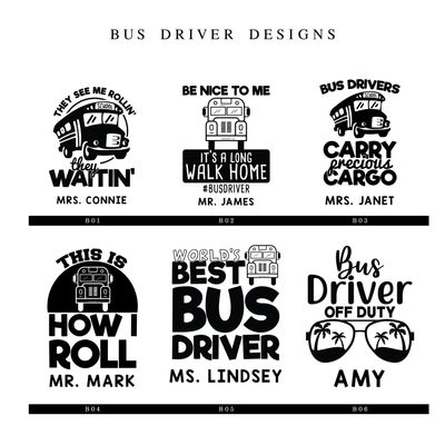 Bus Driver Custom Tumbler - Barn Street Designs