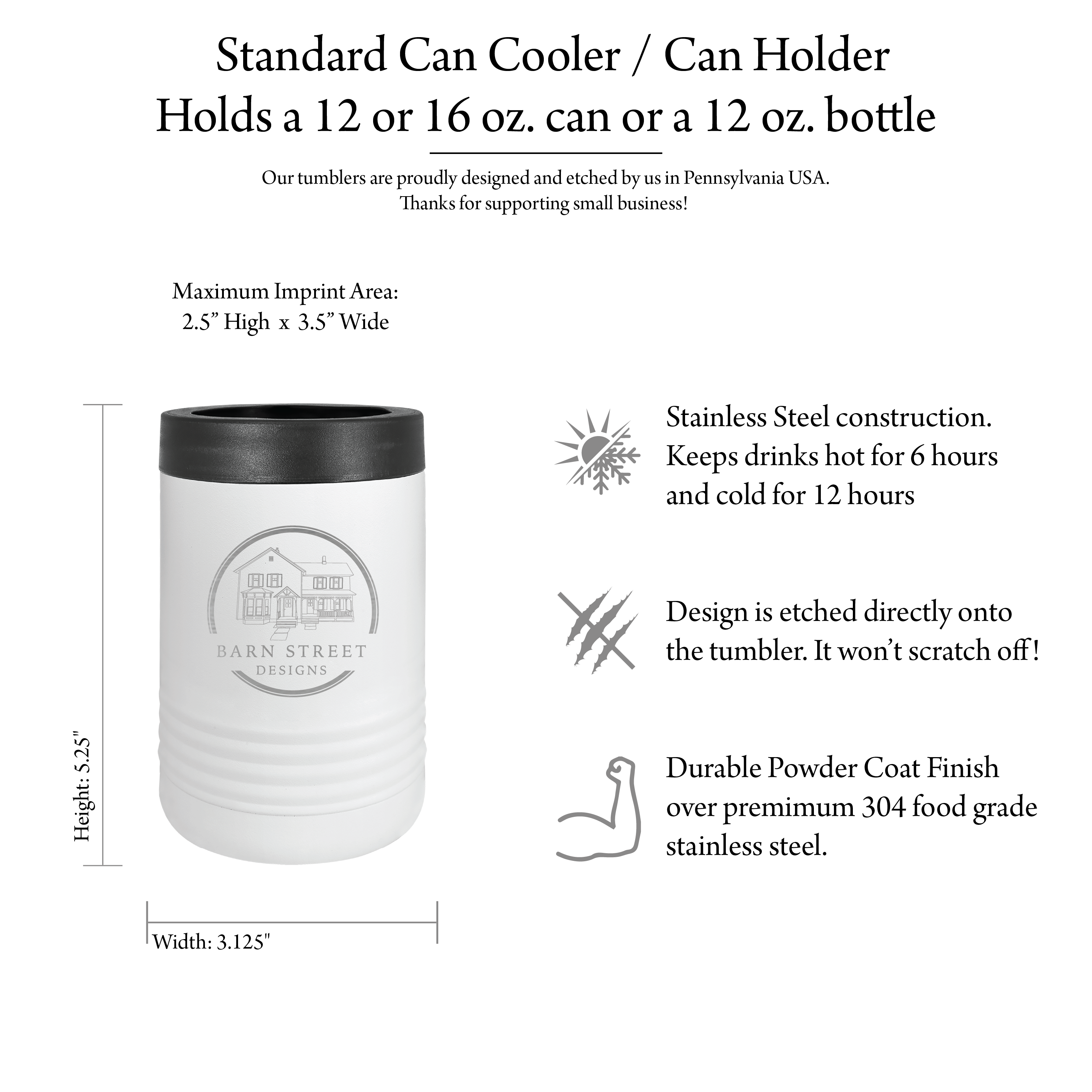 Imprinted Metallic Can Coolers (12 Oz.)