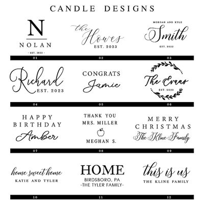 Personalized Candles - Barn Street Designs