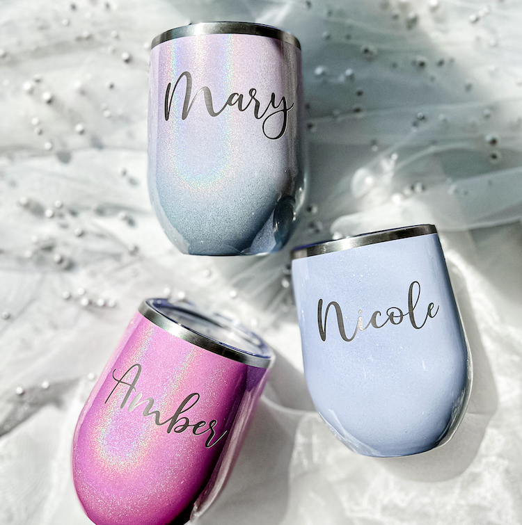 Personalized Stemless Wine Glasses - Barn Street Designs