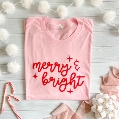 Merry and Bright Christmas Tee - Barn Street Designs