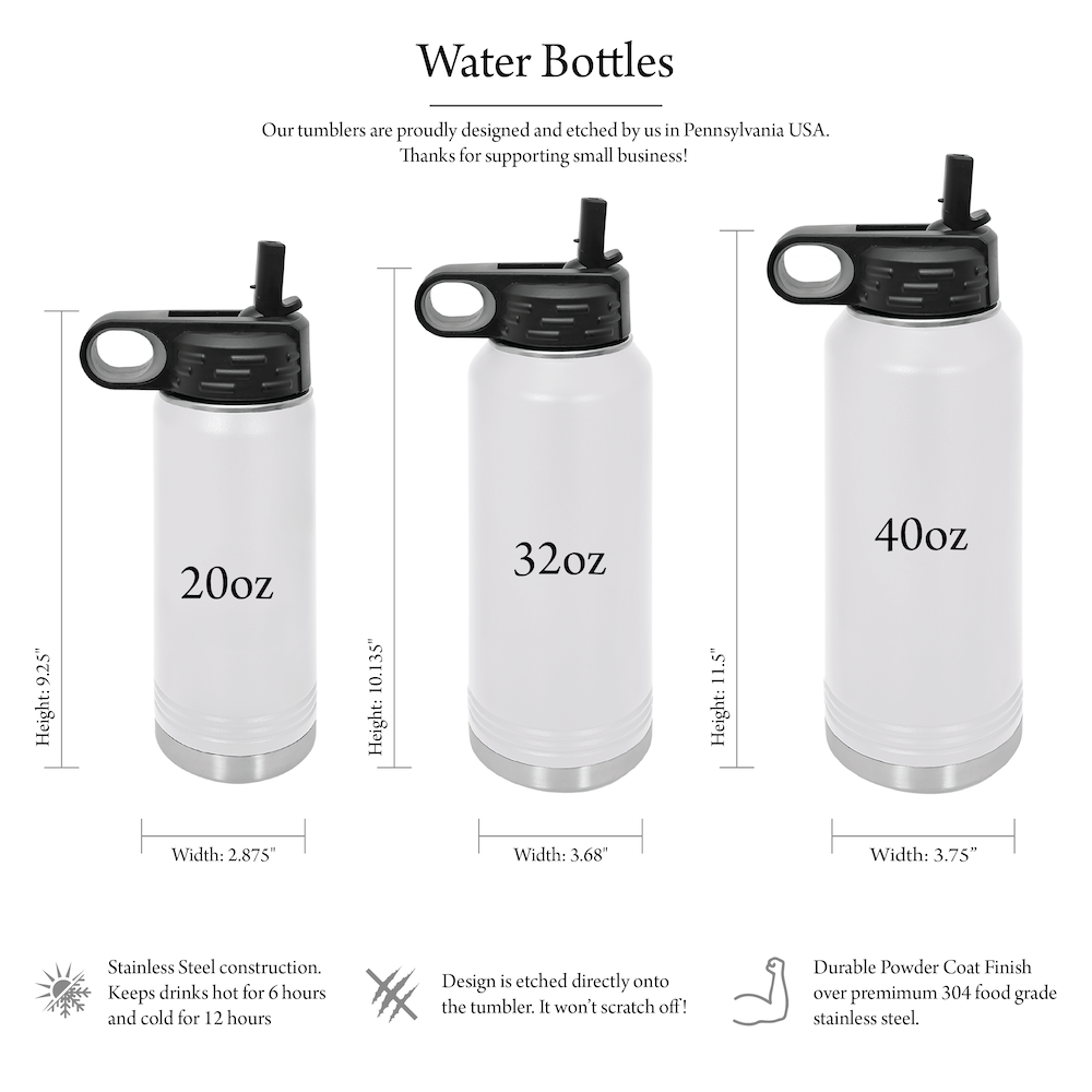 Water Bottle With Times 24 Oz. Water Bottle Personalized