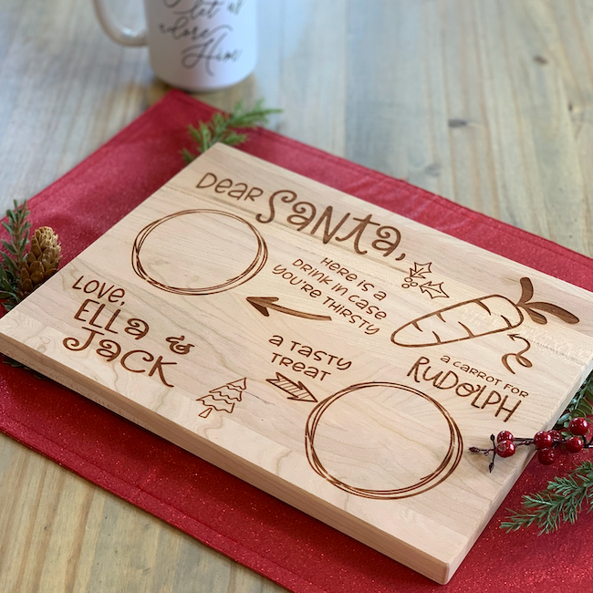 Dear Santa Milk and Cookies Christmas Board - Barn Street Designs