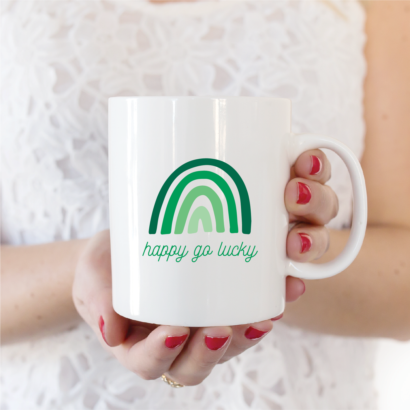 Happy Go Lucky Ceramic Coffee Mug - Barn Street Designs