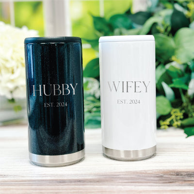 Hubby and Wifey Can Cooler Gift Set - Barn Street Designs