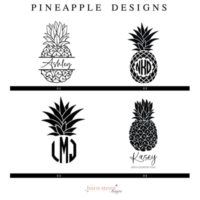 Pineapple Personalized Water Bottle - Barn Street Designs
