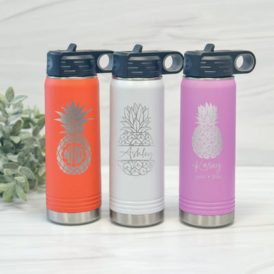 Pineapple Personalized Water Bottle - Barn Street Designs