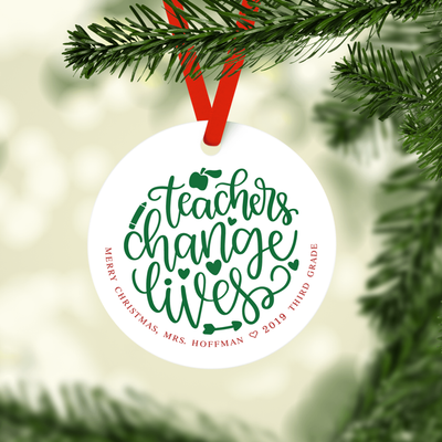 Teacher Christmas Ornament - Barn Street Designs