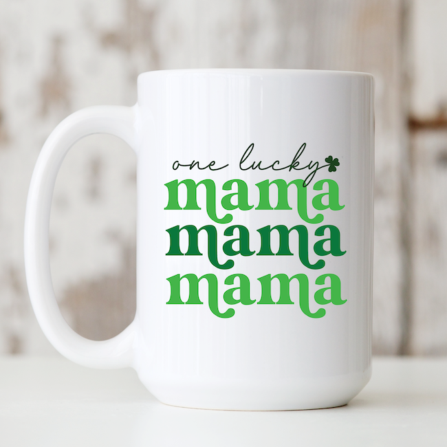 One Lucky Mama Ceramic Coffee Mug - Barn Street Designs